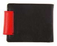 Портмоне женское "Максим", Натуральная кожа, 2 отделения с отсеками, Магнитная кнопка, Чёрно-красное