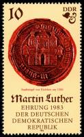 (1982-097) Марка Германия (ГДР) "Городская печать Айслебена"    Мартин Лютер II Θ