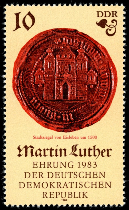 (1982-097) Марка Германия (ГДР) &quot;Городская печать Айслебена&quot;    Мартин Лютер II Θ