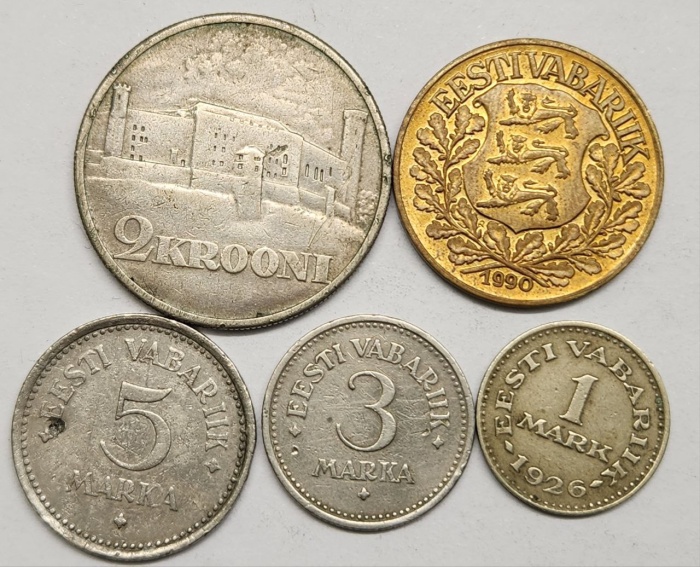 Набор монет Эстония 5 штук