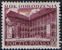 (1953-032) Марка Польша "Замок Вавель в Кракове" , III Θ
