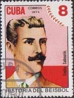 (1974-079) Марка Куба "Э. Сабоурин"    История бейсбола III Θ