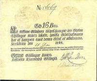 (,) Банкнота Швеция 1848 год 16 крон    UNC
