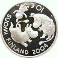 (№2004km116) Монета Финляндия 2004 год 10 Euro (писательница Туве Янссон)