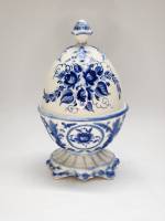 Шкатулка Яйцо Пасха Гжель керамика высота 20 см