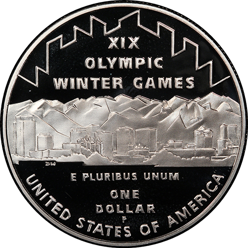 (2002p) Монета США 2002 год 1 доллар   XIX зимние Олимпийские игры  в Солт-Лейк-Сити Серебро Ag 900 