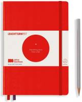 Книга для записей BAUHAUS MEDIUM A5 на 251 страницу в точку, ROYAL RED.  Leuchtturm1917, #359619