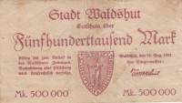 (№1923) Банкнота Германия 1923 год "500,000 Mark"