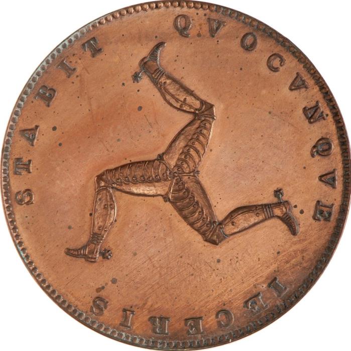 (№1839km12) Монета Остров Мэн 1839 год frac14; Penny (Фартинг)