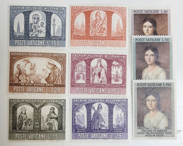 (--) Набор марок Ватикан &quot;9 шт.&quot;  Негашеные  , III O