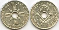 1938 Монета Новая Гвинея 1 шиллинг  Серебро Ag 925  XF
