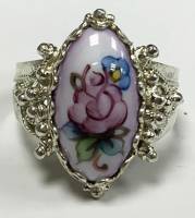 Перстень "Финифть", серебрение (сост. на фото)