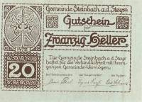 (№1920) Банкнота Австрия 1920 год "20 Heller"
