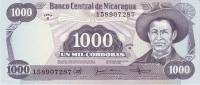 (,) Банкнота Никарагуа 1985 год 1 000 кордоба "Аугусто Сандино"   UNC