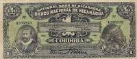 (№1918P-55b) Банкнота Никарагуа 1918 год "1 Coacute;rdoba"