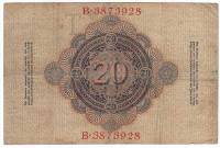 () Банкнота Германия (Империя) 1907 год 20  ""   F