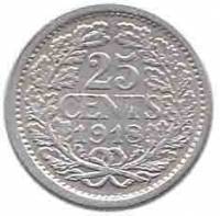 () Монета Нидерланды (Голландия) 1918 год   ""     XF
