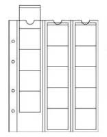 Лист прозрачный для монет, на 15 ячеек со скользящими ячейками (упаковка 10 шт) Производство Россия