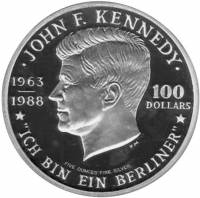 () Монета Остров Ниуэ 1988 год 100  ""   Биметалл (Серебро - Ниобиум)  AU