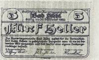 (№1920) Банкнота Австрия 1920 год "5 Heller"