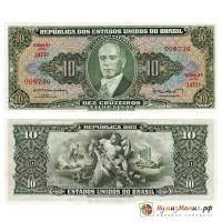 (,) Банкнота Бразилия 1953 год 10 крузейро "Жетулиу Варгас"   UNC