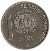 () Монета Доминикана 1988 год 1 песо ""  Медно-никель  AU