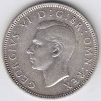 (1941) Монета Великобритания 1941 год 1 шиллинг "Георг VI"  Шотландский герб Серебро Ag 500  XF