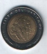 () Монета Ватикан 1982 год 500  ""   Биметалл  UNC
