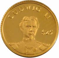 () Монета Либерия 2000 год 25  ""   Биметалл (Платина - Золото)  UNC