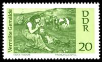 (1967-044) Марка Германия (ГДР) "Весенняя идиллия"    Пропавшие картины II Θ