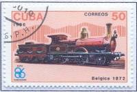 (1986-044) Марка Куба "Бельгия 1872"    Локомотивы III Θ