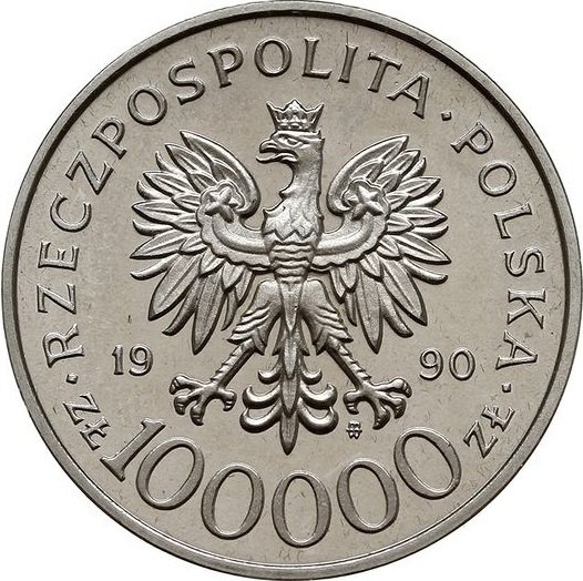() Монета Польша 1990 год 100000  &quot;&quot;    AU