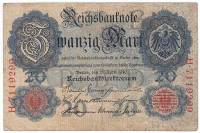 () Банкнота Германия (Империя) 1907 год 20  ""   F