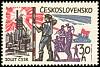 (1965-032) Марка Чехословакия "Строительство"    20-летие Освобождения Чехословакии III O