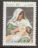 (№1986-2170) Марка Бразилия 1986 год "Дань Энрике Бернарделли Художник", Гашеная