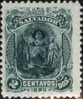 (№1895-91) Марка Сальвадор 1895 год "Генерал Антонио Ezetaoverprinted", Гашеная