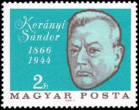 (1966-053) Марка Венгрия "Шандор фон Кораний"    100 лет со дня рождения Шандора фон Кораний III Θ