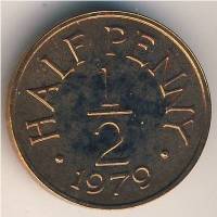 (№1979km33) Монета Гернси 1979 год frac12; Penny