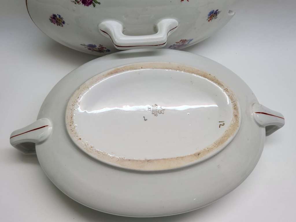 Супница Дулево с крышкой 1953 г