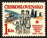 (1983-007) Марка Чехословакия "Семья"    35-летие 'Победоносного февраля' и 'Национального фронта' I