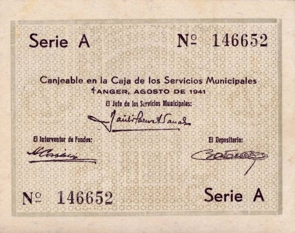(№1941P-1a) Банкнота Марокко 1941 год &quot;0.25 Francos &quot;Марокканский Франк&quot;