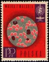 (1962-059) Марка Польша "Кровь под микроскопом"   Борьба с малярией III Θ