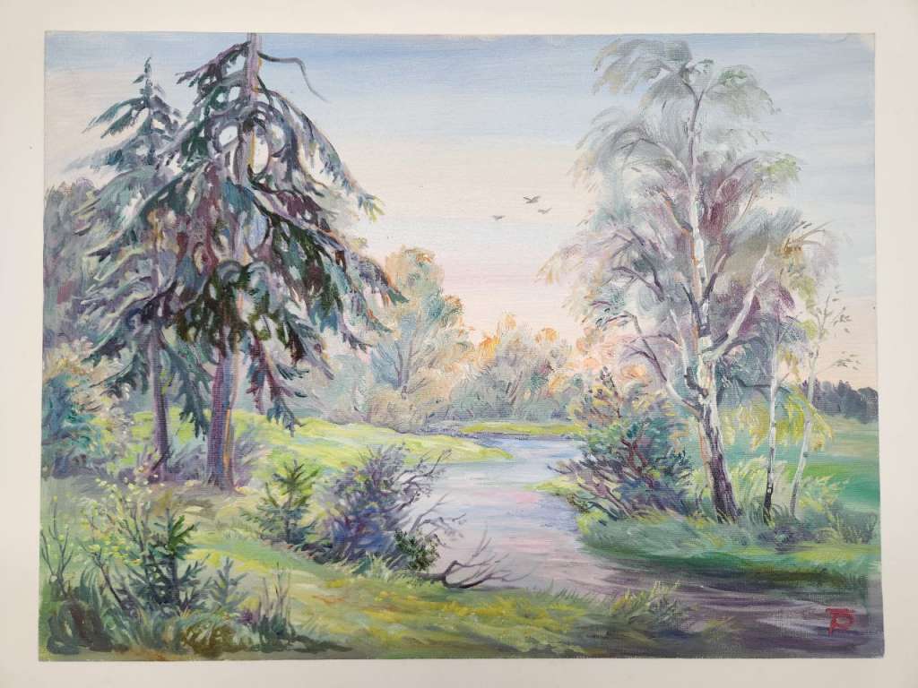 Картины Пейзаж лето и зима 2 штуки и 3 рамки А 4 со стеклом