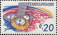 1973-016 Марка Чехословакия Станция 'Венера'   Космические исследования  III O