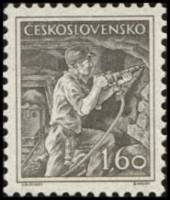 (1954-008) Марка Чехословакия "Шахтёр"   Профессии (Стандартный выпуск) II Θ