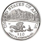 (2002w) Монета США 2002 год 10 долларов    PROOF