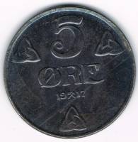 () Монета Норвегия 1917 год 5  ""   Железо  UNC