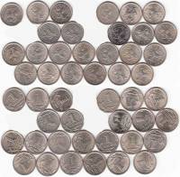 1997-2014 24 монеты по 1 коп Набор монет Россия 1997-2009 СПМД и ММД, 2014ММД  Без 99 02 09М  XF