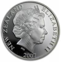 (№2007km300) Монета Новая Зеландия 2007 год 1 Dollar (Большой Пятнистый КИВИ)