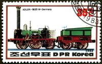 (1983-070) Марка Северная Корея "Локомотив Адлер, 1835"   Локомотивы III Θ